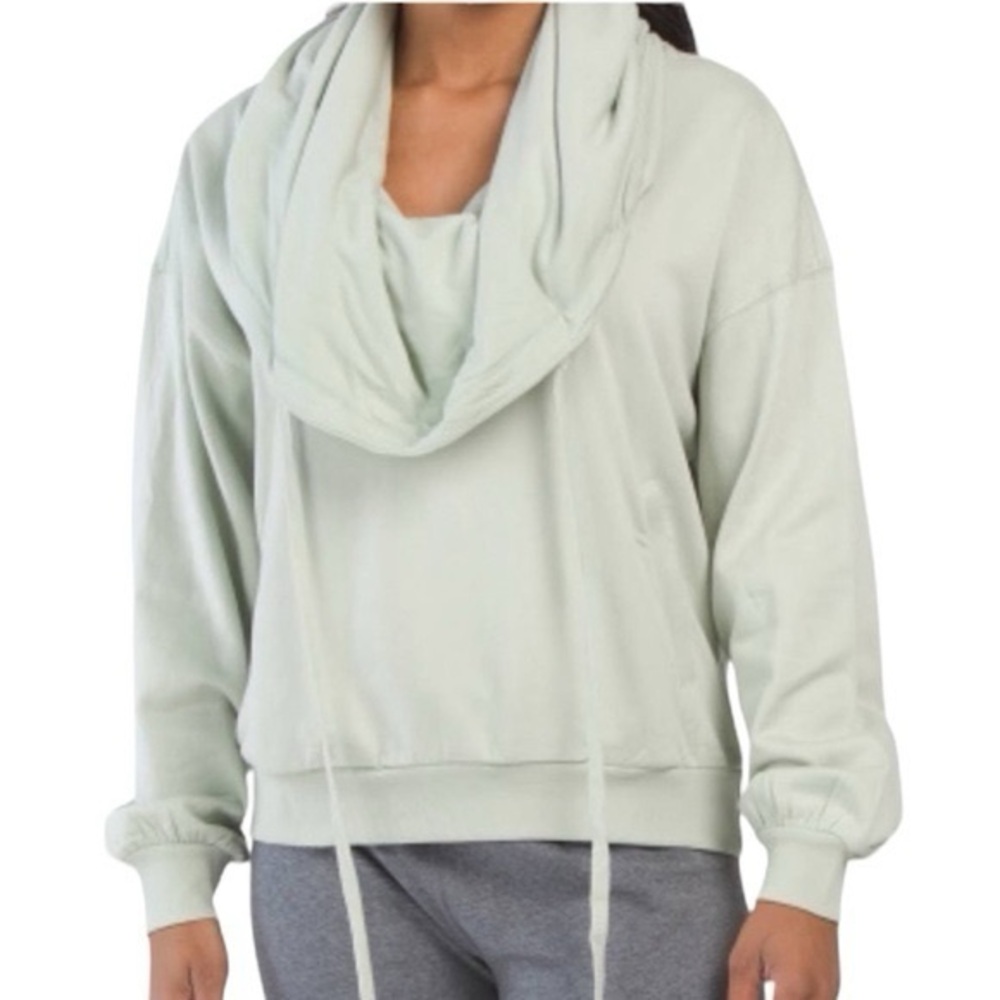 Young Fabulous & Broke $148 Sage Mint Green Cowl Neck Sweatshirt Hoodie - Size M